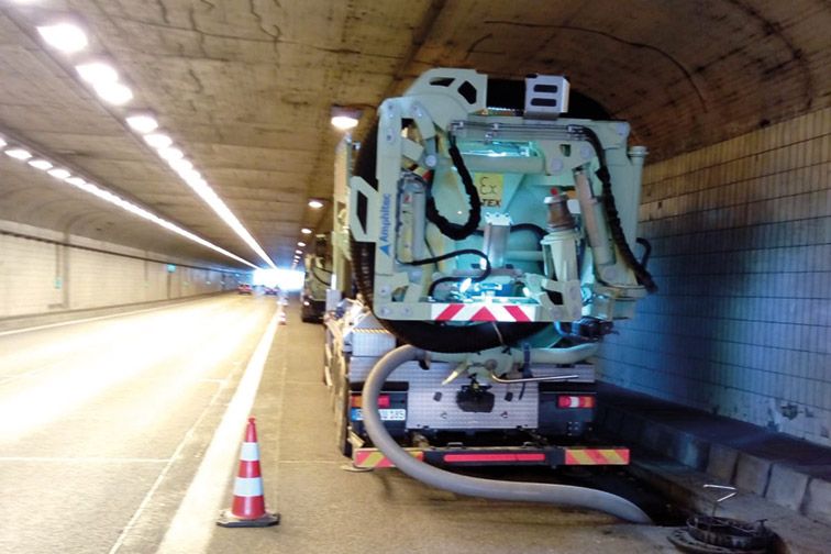 Saugbagger Bendorf - Tunnelbau
